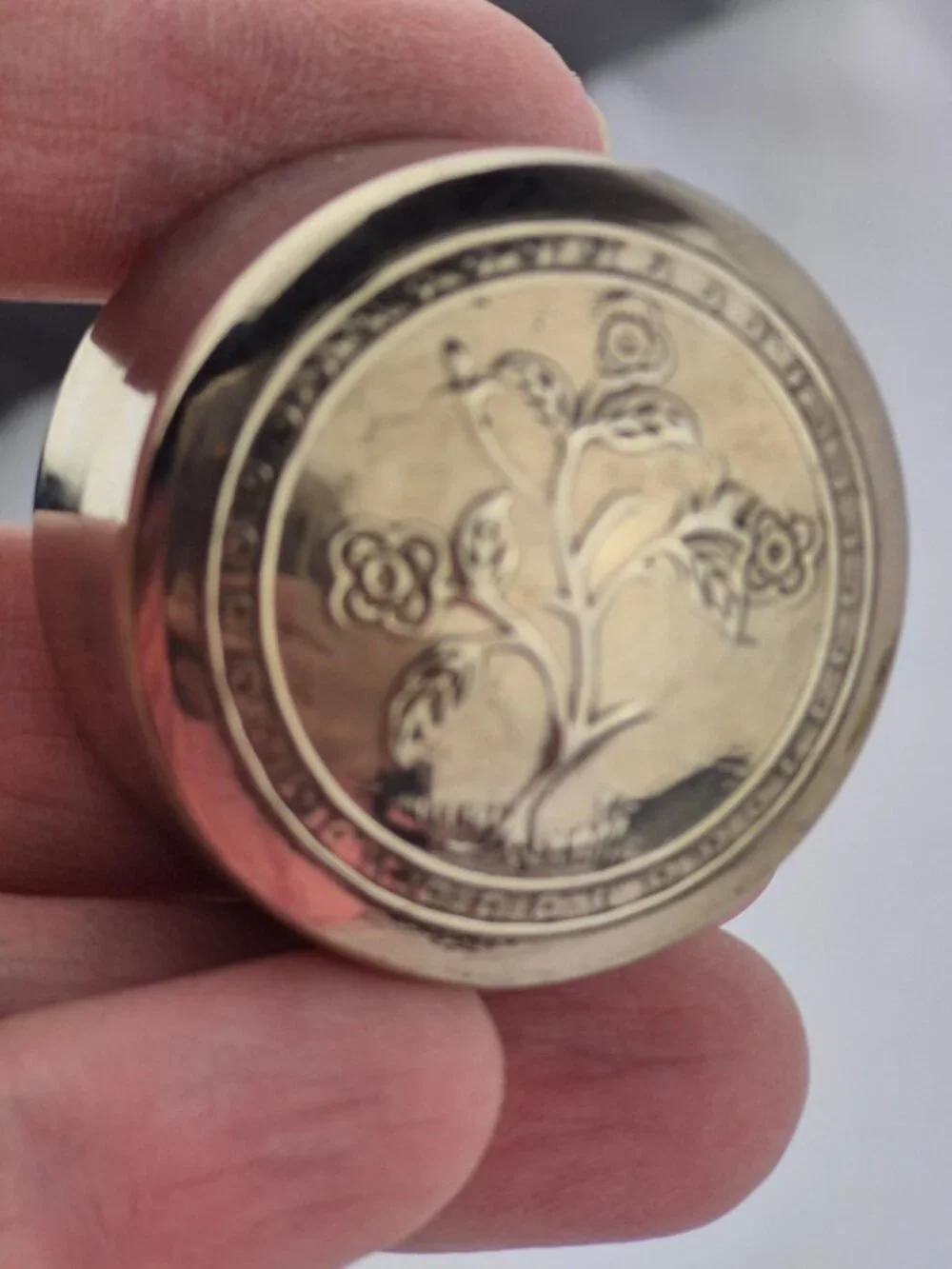 Vintage Brass Thailand Pill Box vintage silver